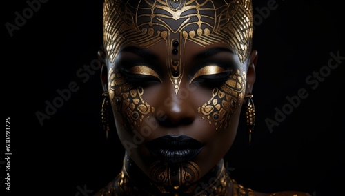 The Golden Goddess: A Woman Bedecked in Gold and Shimmering Jewelry
