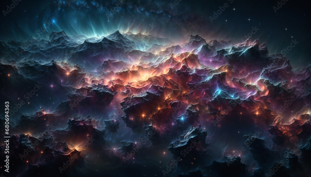 Nebulae in the shape of celestial constellations, connecting the beauty of the universe to human mythology - AI Generative