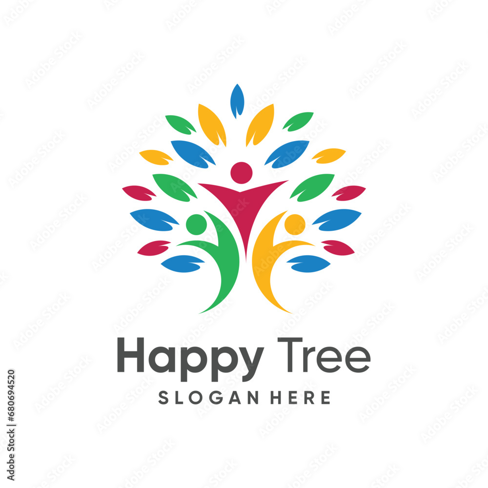 Family tree design element vector icon with creative modern style
