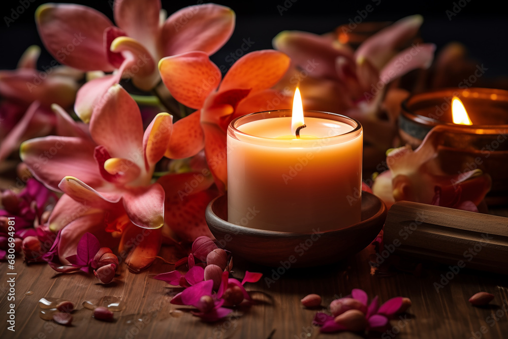 spa still life with candles spa still life with candles