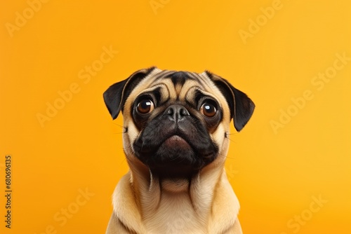 Studio shot capturing dog on vibrant backdrop