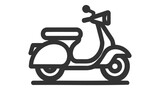 Classic scooter line icon, transportation symbol, Moped vector sign on white background.