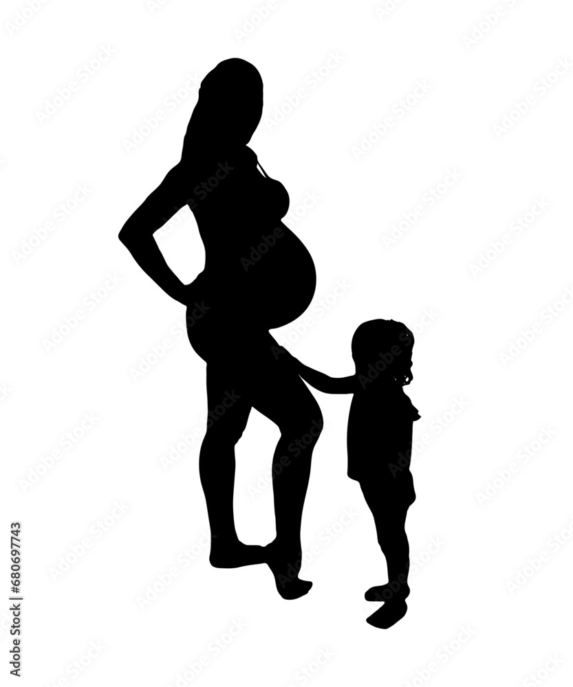 vector silueta mujer embarazada