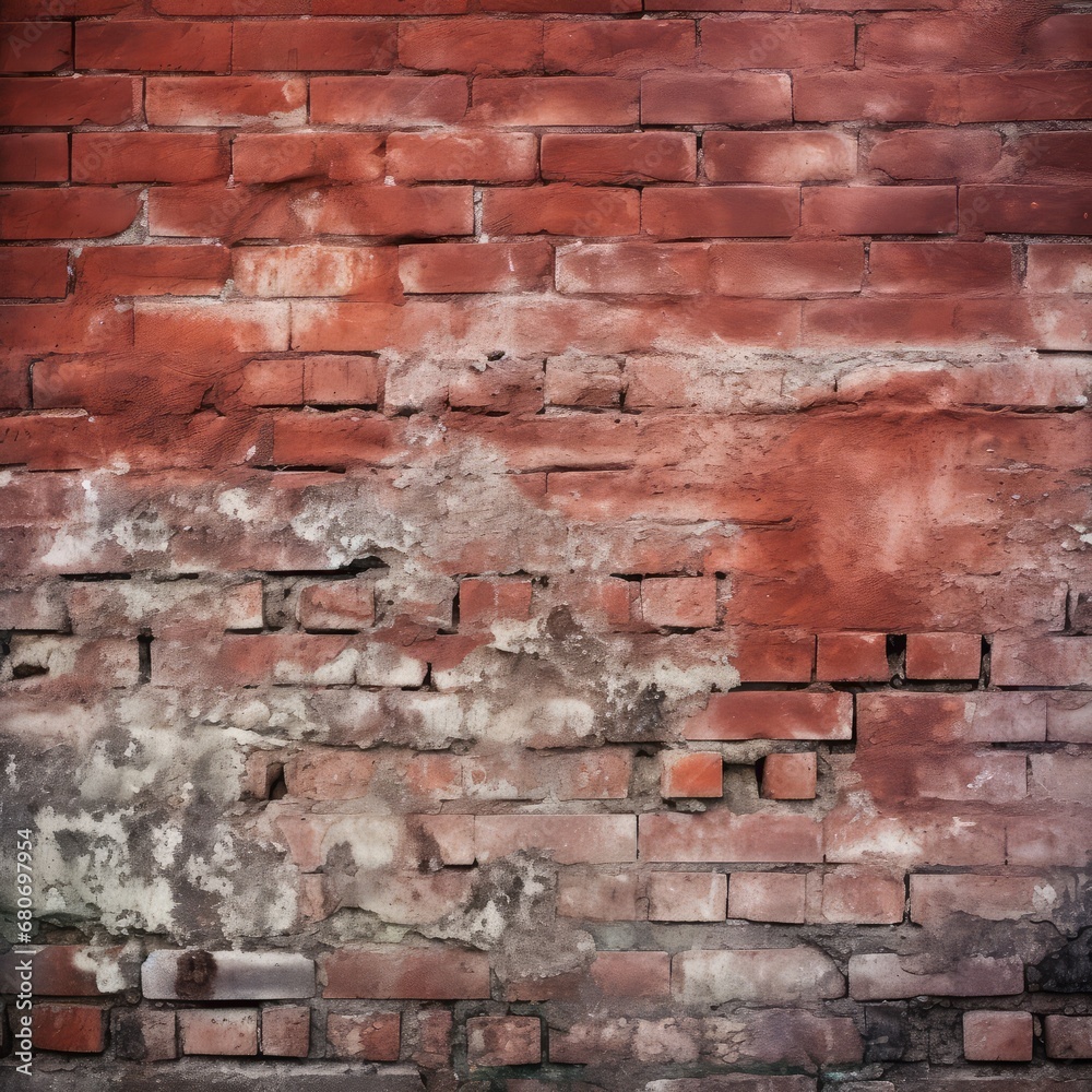 Naklejka premium Red brick wall background texture