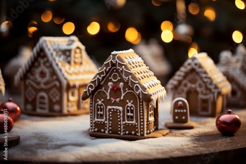 Christmas gingerbread house Magical fairy tale castle in snowy winter of sugary dreams