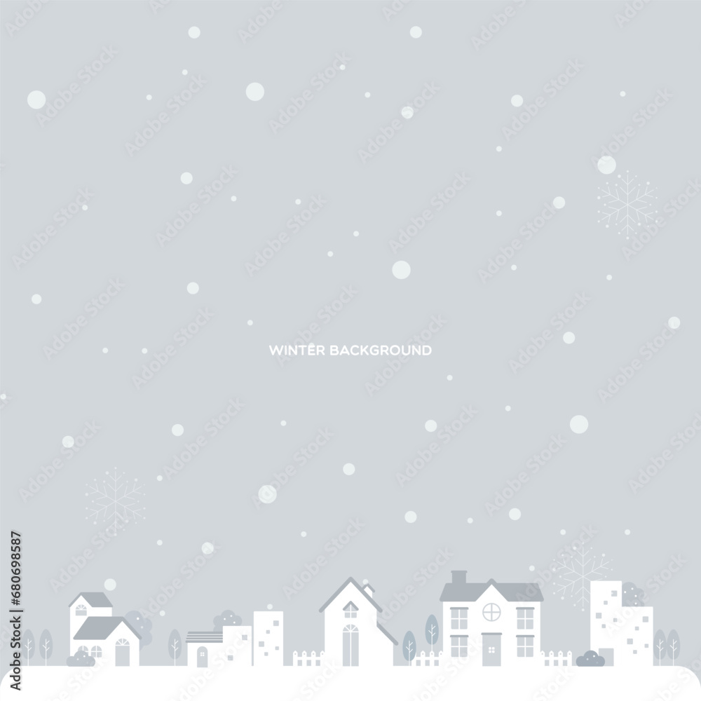 White Snowy Winter Background Collection
