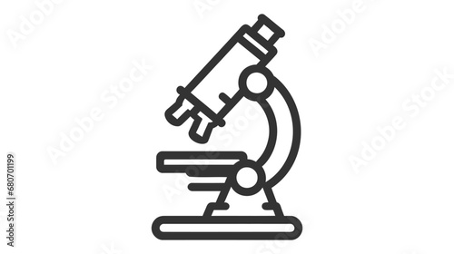 Microscope vector icon. Style is flat symbol, black color, rounded angles, white background.