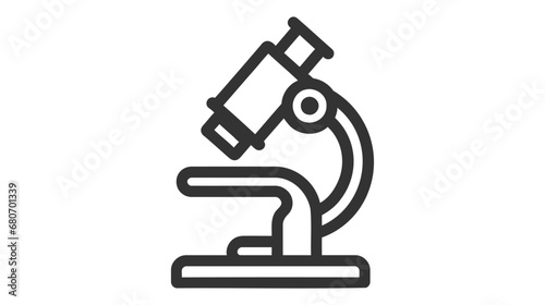 Microscope vector icon. Style is flat symbol, black color, rounded angles, white background.