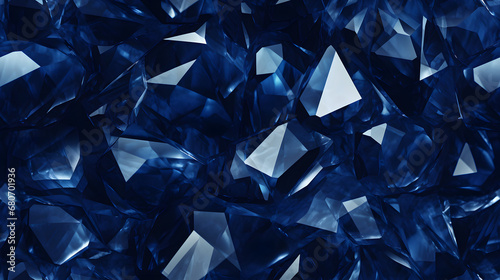 Sparkling deep blue sapphire texture, seamless with facets