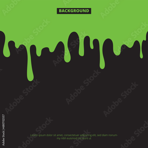 Toxic background. Flowing liquid green toxic water. Vector template