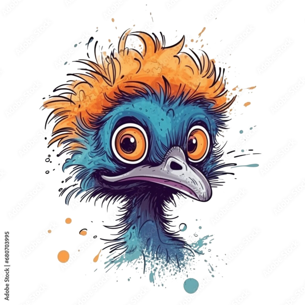 Cute Baby Ostrich Bird Head Cute Baby Ostrich Bird Head