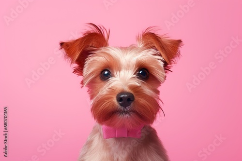 Studio shot capturing dog on vibrant backdrop