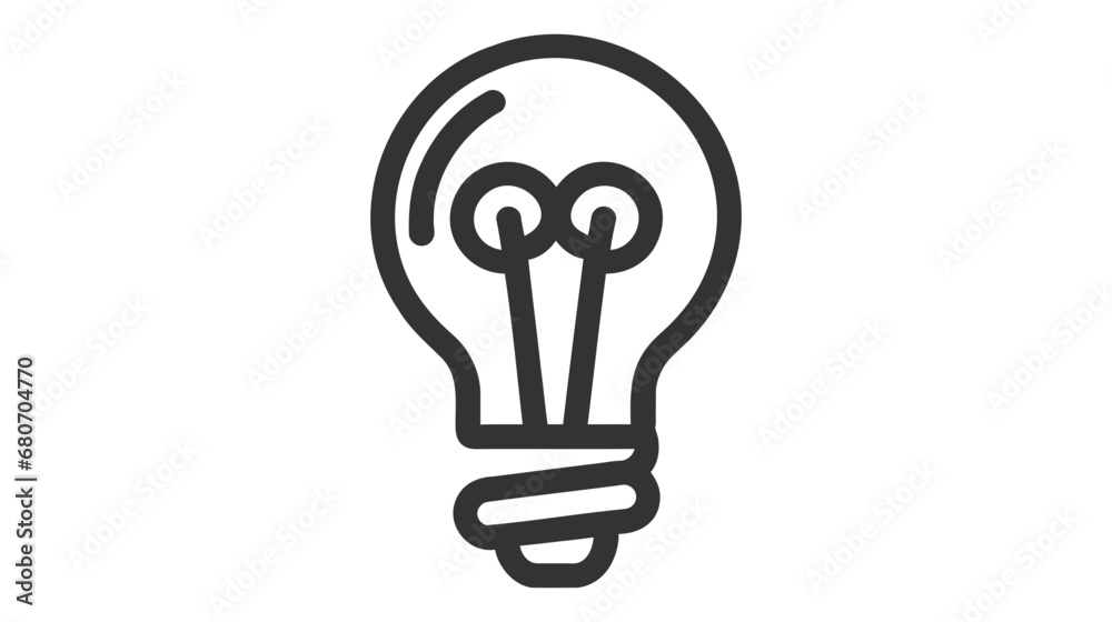 Creative idea flat line icon. Brain in lightbulb vector illustration. Thin sign of innovation, solution, education logo Creative idea flat line icon. Brain in lightbulb vector illustration. Thin sign of innovation, solution, education logo