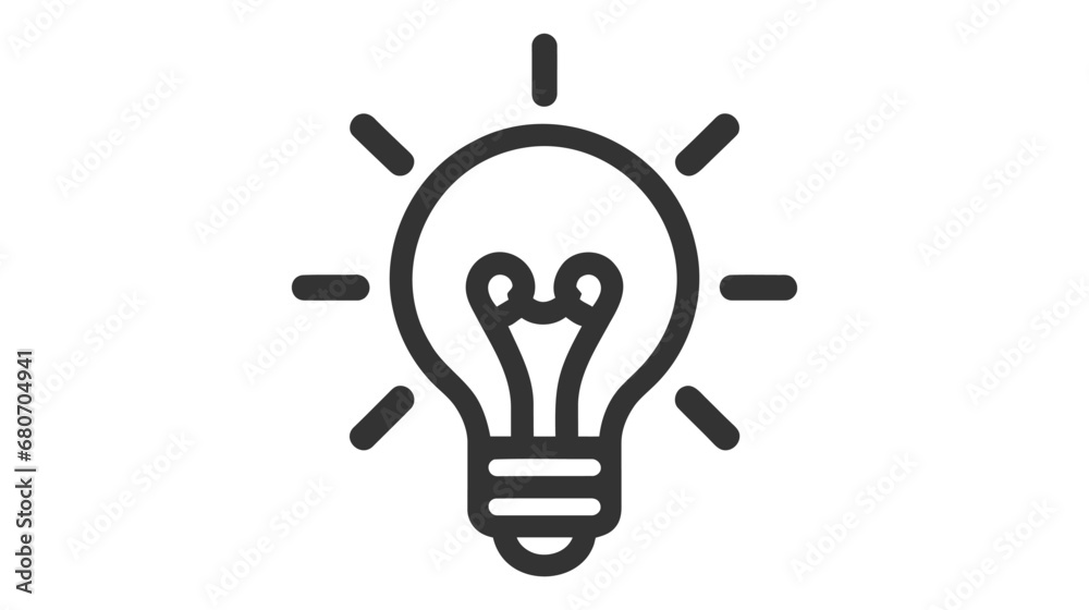 Creative idea flat line icon. Brain in lightbulb vector illustration. Thin sign of innovation, solution, education logo Creative idea flat line icon. Brain in lightbulb vector illustration. Thin sign of innovation, solution, education logo