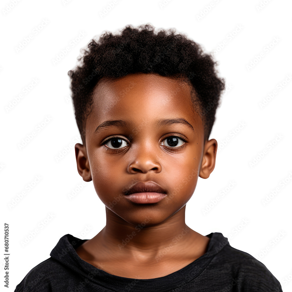 african male child kid . white background . generative ai african male child kid . white background . generative ai