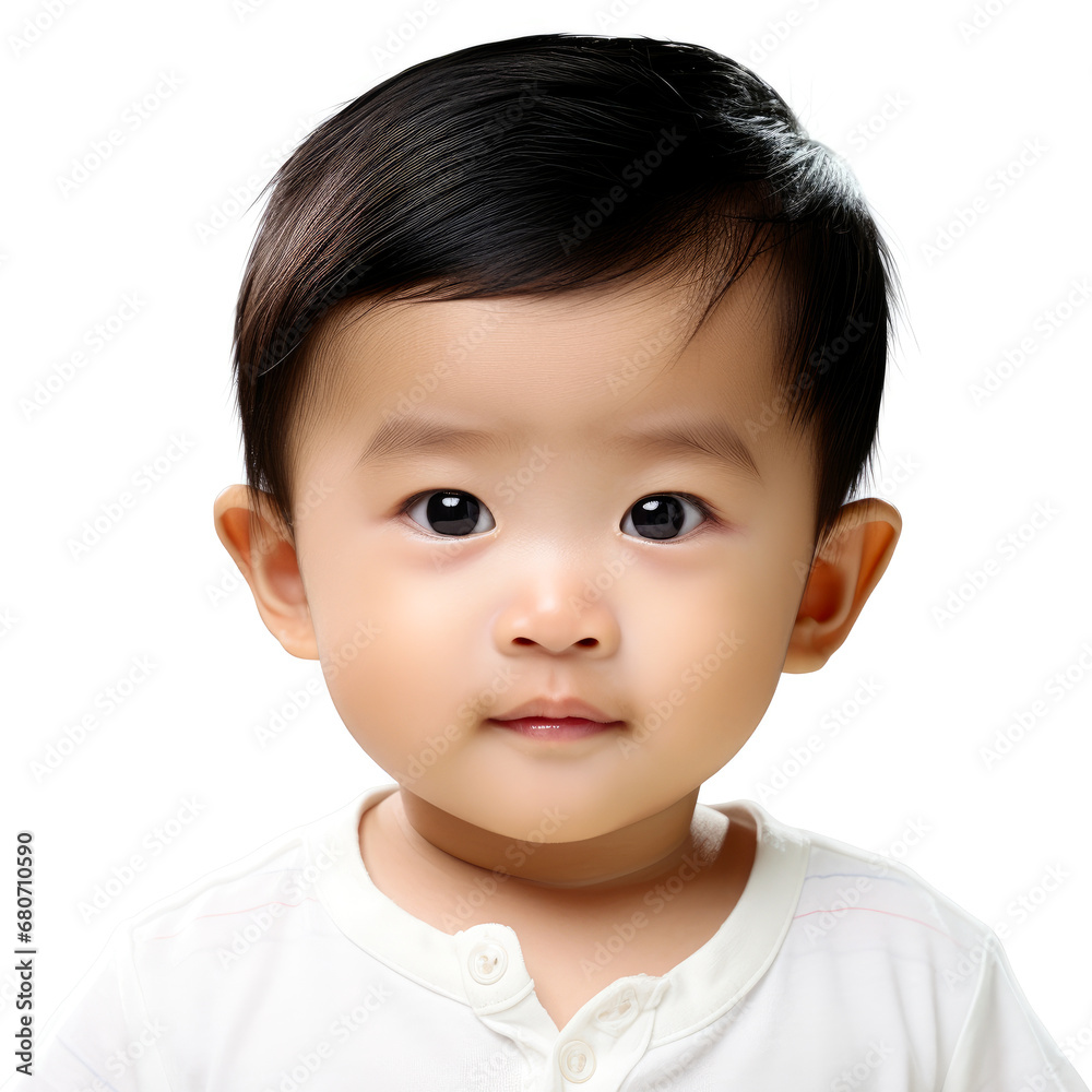 male asian boy baby with white background . generative ai male asian boy baby with white background . generative ai