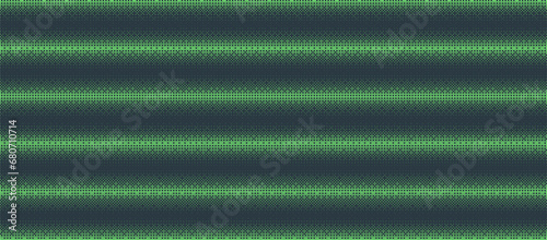Dither Pattern Bitmap Texture Halftone Gradient Vector Striped Abstract Background. Video Interference Green Glitch Screen With Flicker Pixels Effect Wide Wallpaper. Retro 8 Bit Pixel Art Abstraction
