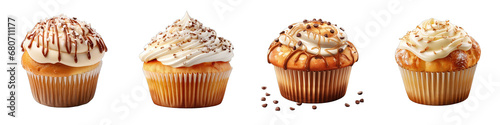 Viennese muffin pastry Hyperrealistic Highly Detailed Isolated On Transparent Background Png File