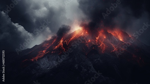Volcano Abstract Grey Background