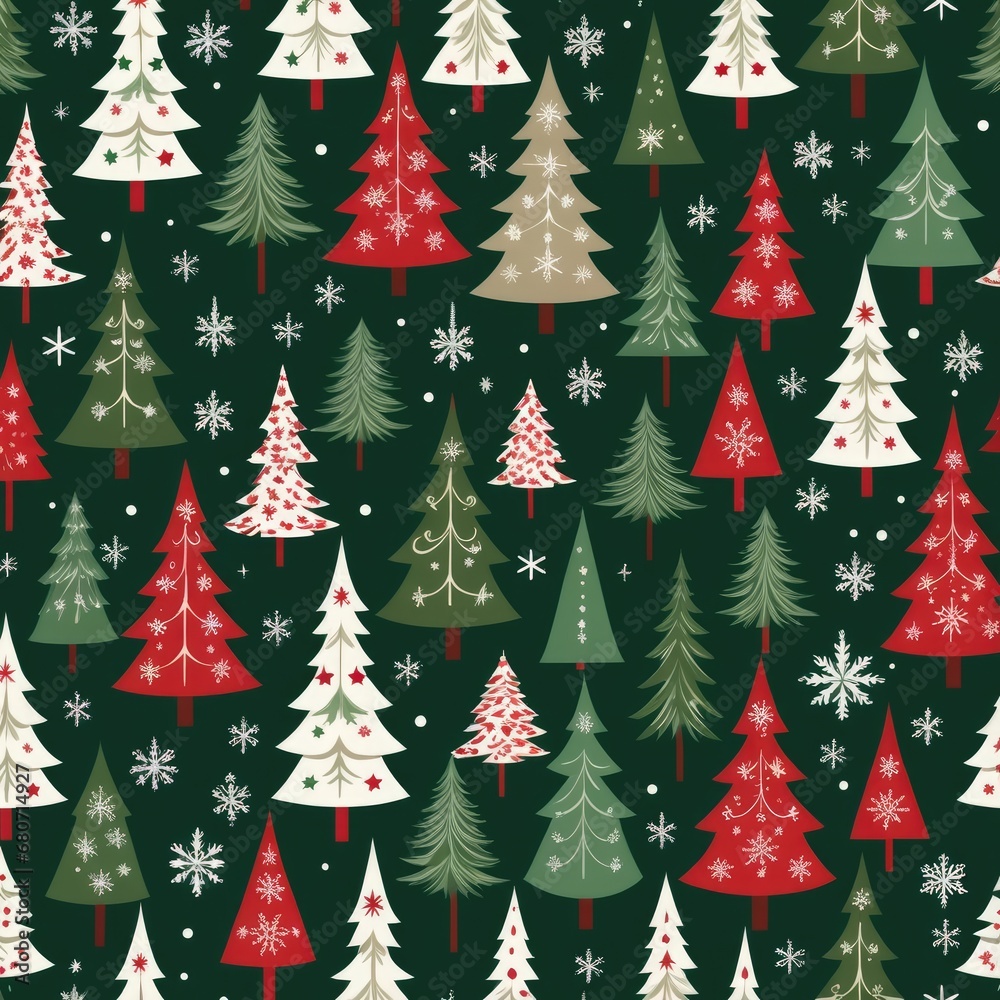 Christmas Tree Pattern. X-Mas Holiday Celebration