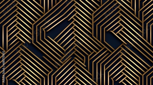A vector illustration of a abstract geometric line pattern in luxurious gold.