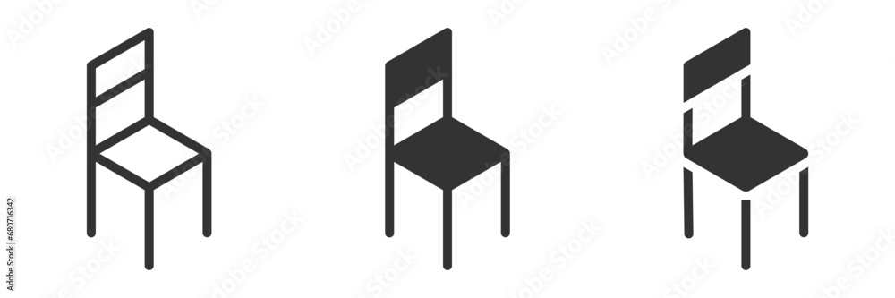 Chair icon. Simple design. Vector illustration Chair icon. Simple design. Vector illustration