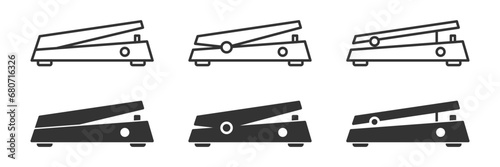 Wah guitar effect icon. Volume or expression pedal. Vector illustration