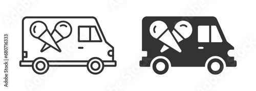 Ice cream truck icon. Vector illustration