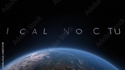 Nautical nocturnes 3D title animation on the planet Earth background photo