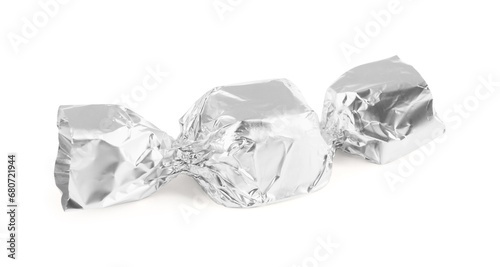 Wallpaper Mural Tasty candy in silver wrapper isolated on white Torontodigital.ca