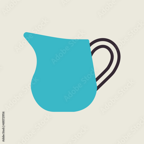 Creamer jug vector icon. Dairy product sign