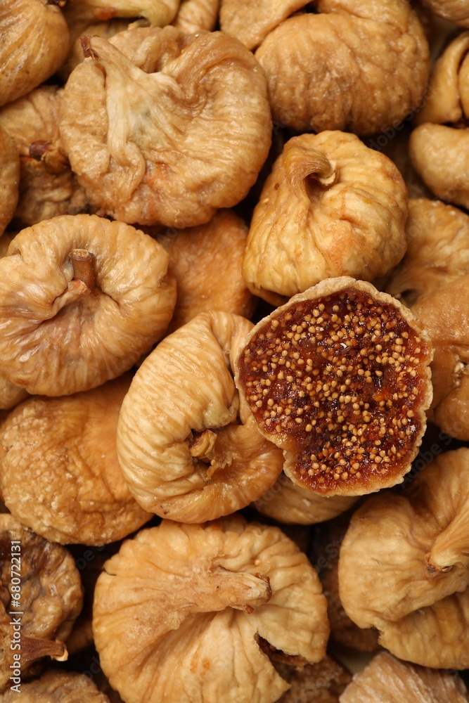 Many tasty dried figs as background, top view Many tasty dried figs as background, top view