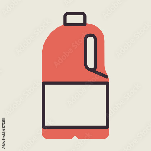 Milk plastic bottle vector icon