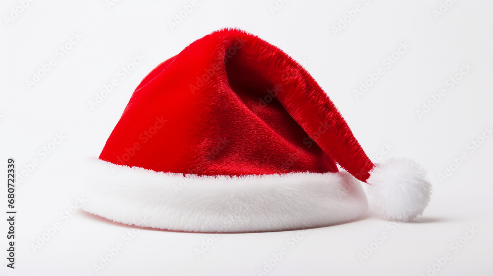 Christmas hat on a white background, front view. Christmas hat on a white background, front view.