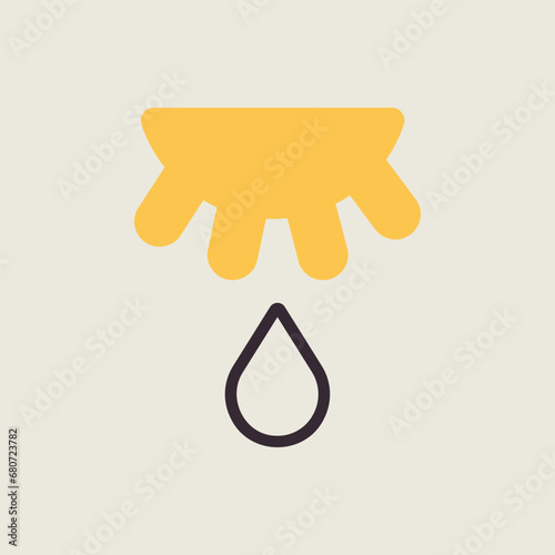 Cow udder and drop of milk vector icon