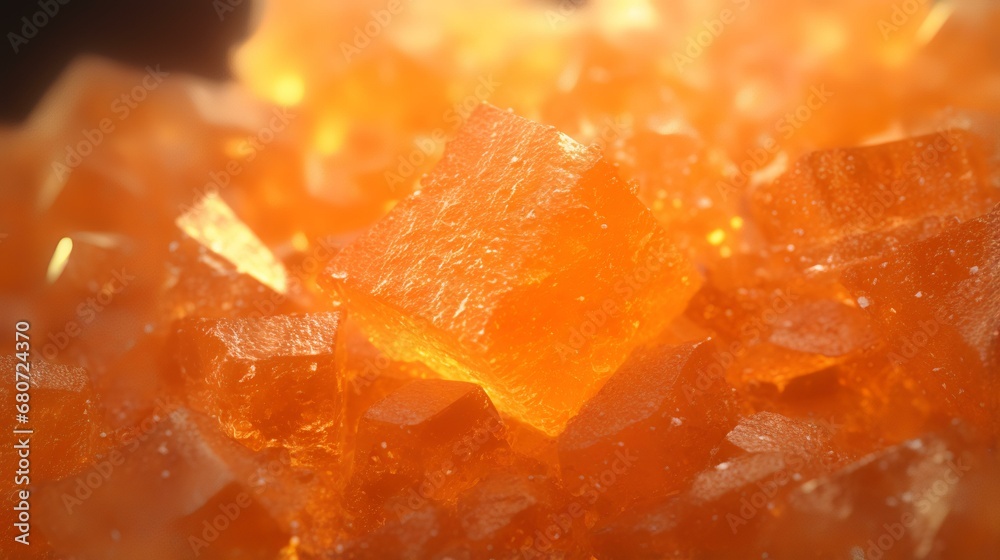 A close-up of a bunch of orange-colored sugar A close-up of a bunch of orange-colored sugar