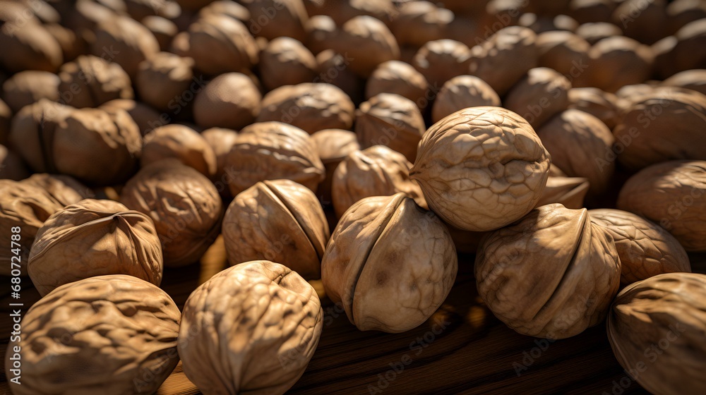 Background of walnuts