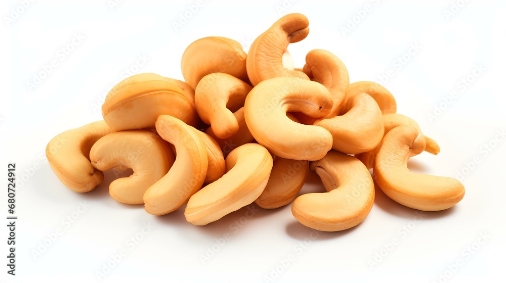 Cashew nuts isolated on white background Cashew nuts isolated on white background