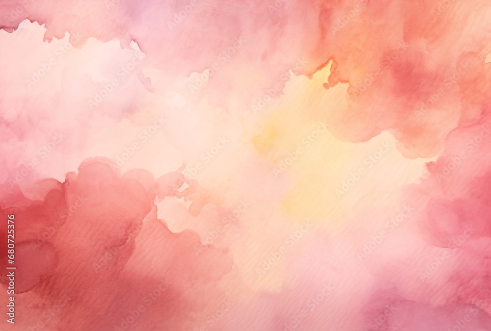 a watercolor background with colorful clouds, light red and light crimson, soft shading, bold color blends