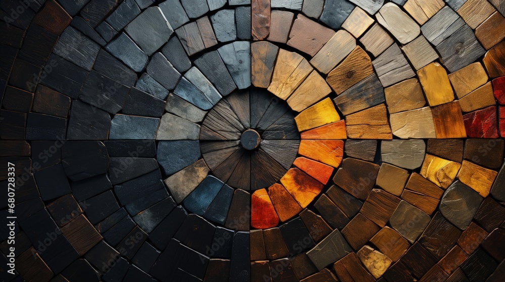 Fototapeta premium Dynamic Wooden Spiral with Gradient Transition