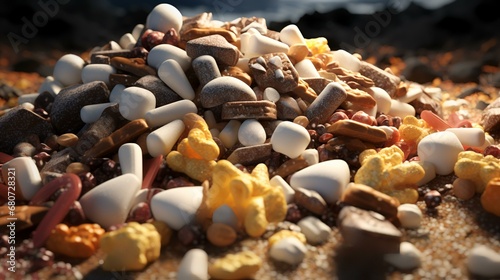 Sweet and salty trail mix piled 8k 4k photorea © Devian Art