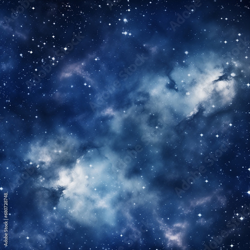 Starry cosmic sky. Space background created with Generative Ai technology © CraftyKittyArt