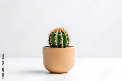 Cactus in a pot, white background