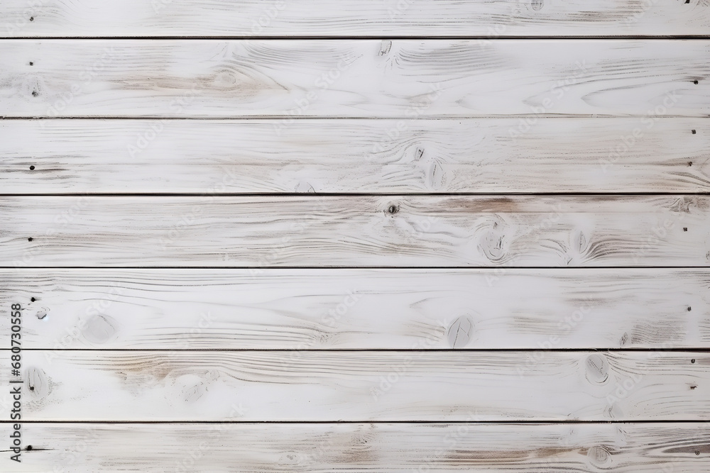 White wood texture background, top view wooden plank panel
