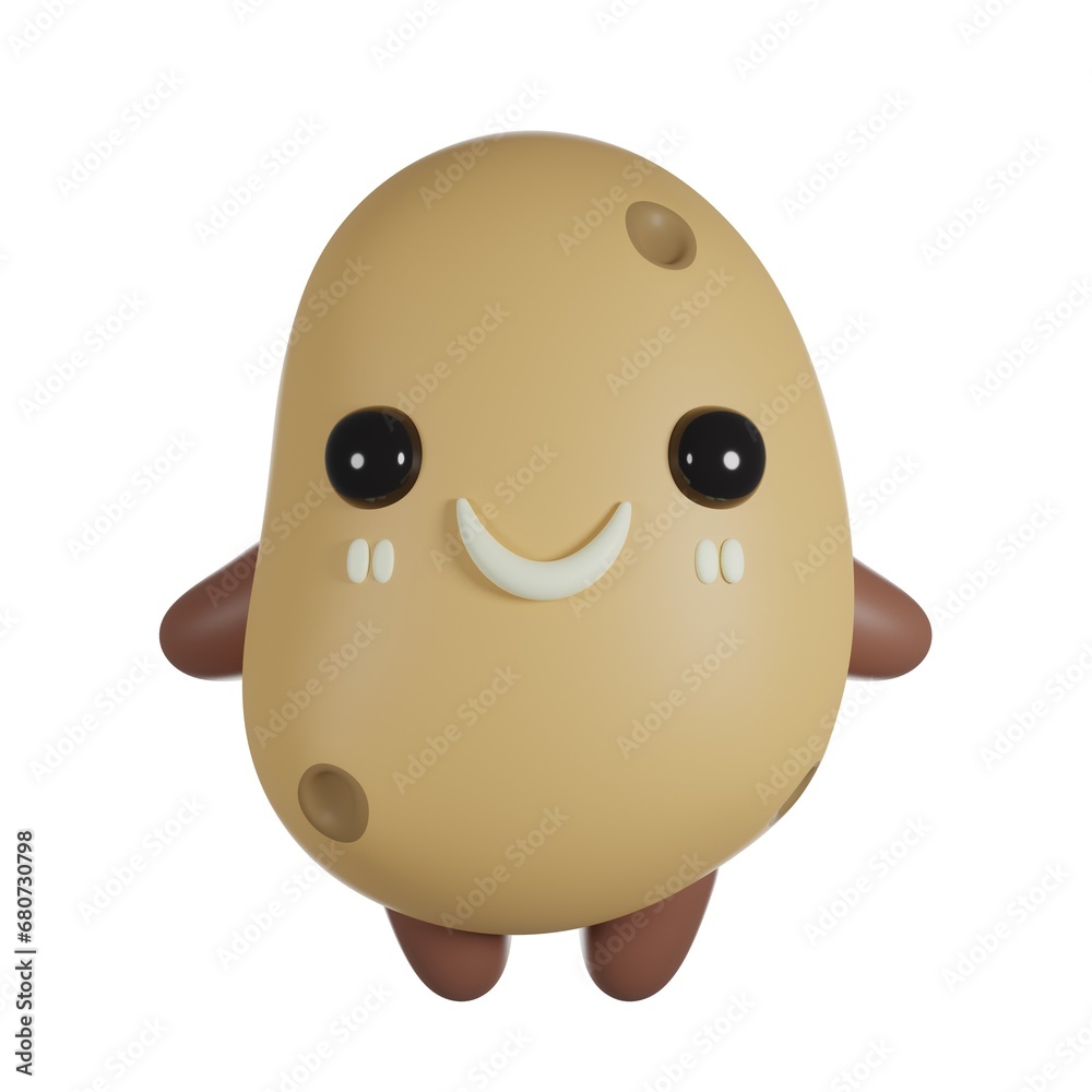 Obraz premium Potato 3D cute render character