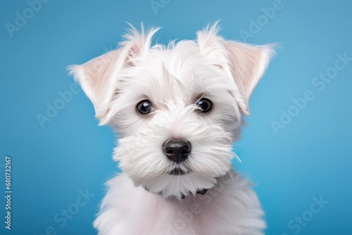 Studio shot capturing dog on vibrant backdrop © Francesco