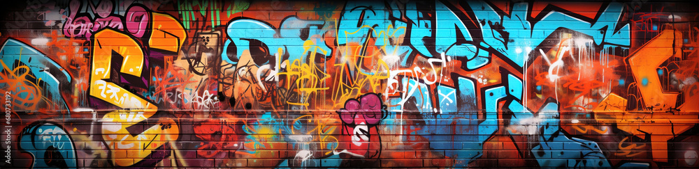 Colorful Urban Graffiti Art on Wall