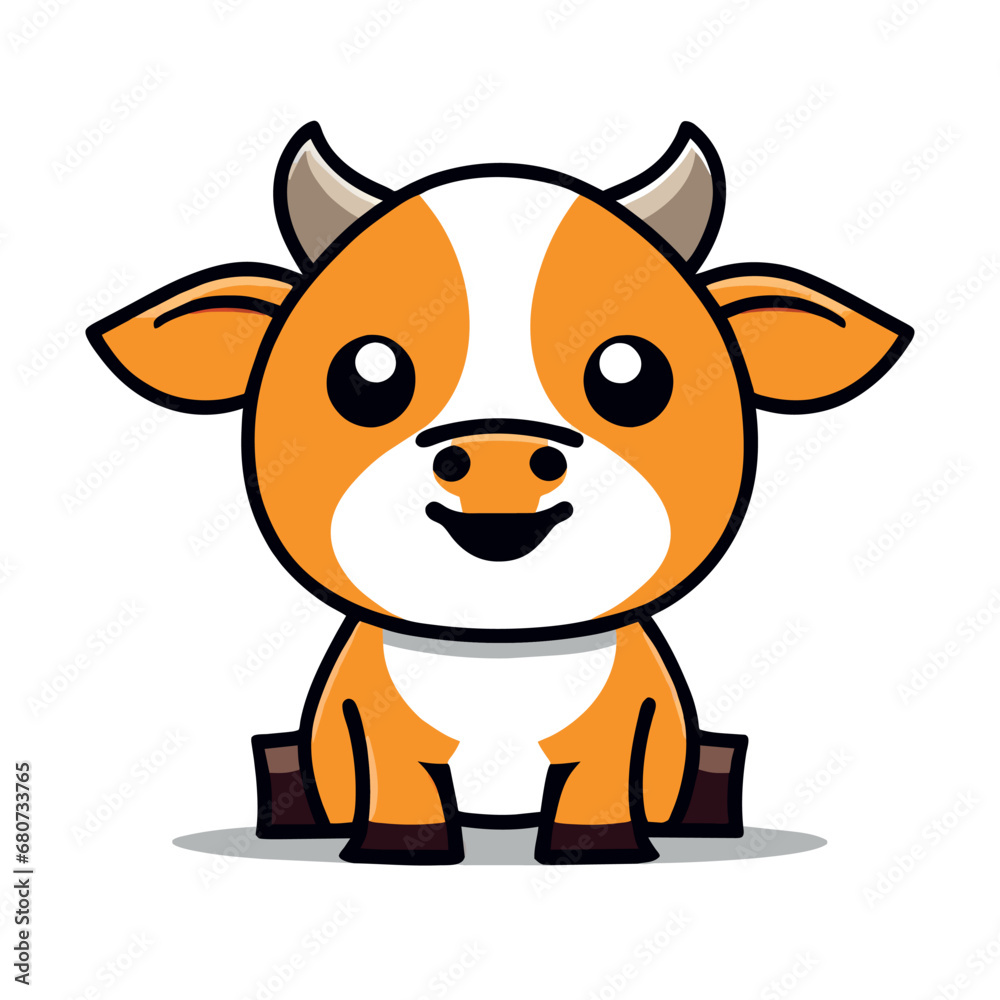 Obraz premium cow with milk cute baby cow