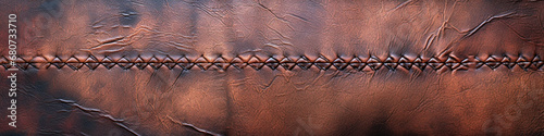 Textured Stitched Leather Surface photo