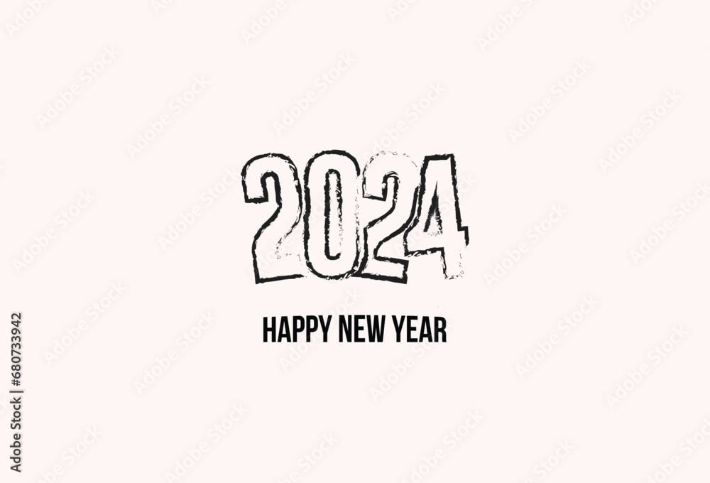 Happy new year 2024 text design, happy new year background